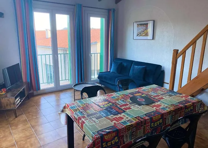 4mir11bleu - Pour 4 Personnes T2 En Duplex Confort Apartment Collioure